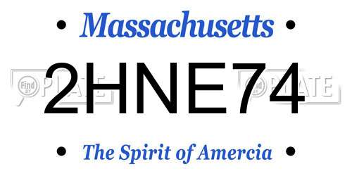 2HNE74 Massachusetts License Plate