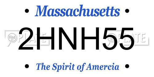 2HNH55 Massachusetts License Plate