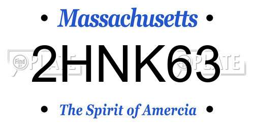 2HNK63 Massachusetts License Plate