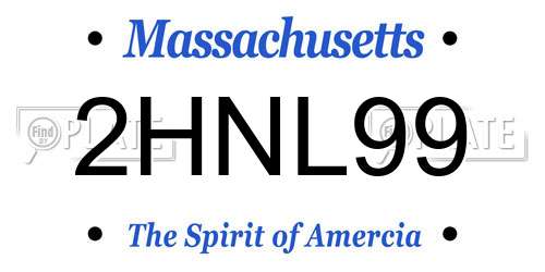 2HNL99 Massachusetts License Plate