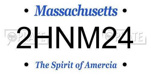 2HNM24 Massachusetts License Plate