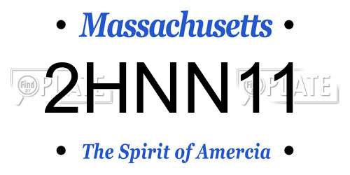 2HNN11 Massachusetts License Plate