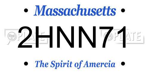 2HNN71 Massachusetts License Plate