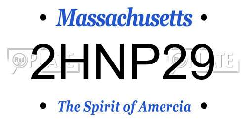 2HNP29 Massachusetts License Plate