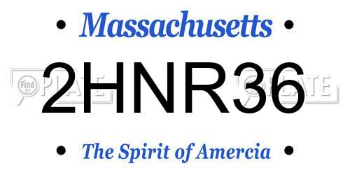 2HNR36 Massachusetts License Plate