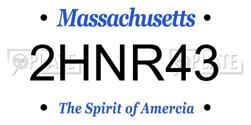 2HNR43 Massachusetts License Plate