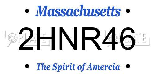 2HNR46 Massachusetts License Plate