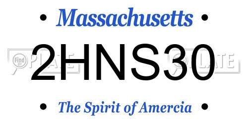 2HNS30 Massachusetts License Plate