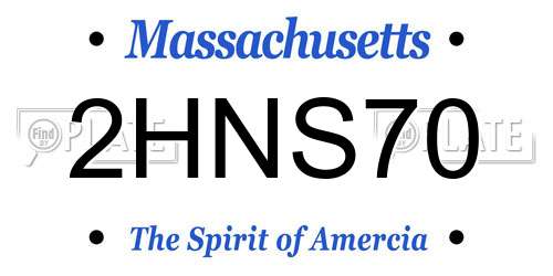 2HNS70 Massachusetts License Plate