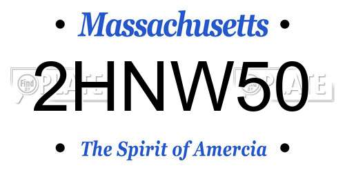 2HNW50 Massachusetts License Plate