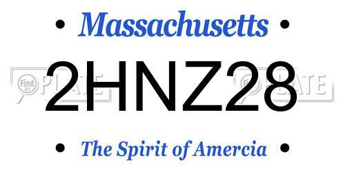 2HNZ28 Massachusetts License Plate