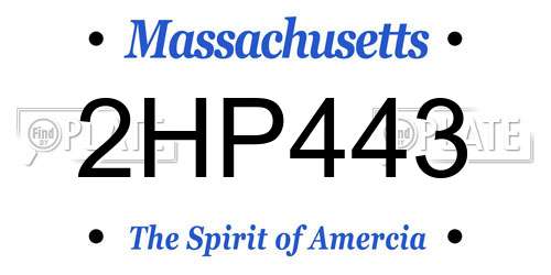 2HP443 Massachusetts License Plate