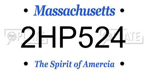 2HP524 Massachusetts License Plate