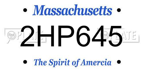 2HP645 Massachusetts License Plate