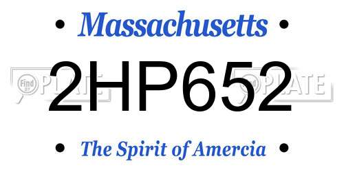 2HP652 Massachusetts License Plate