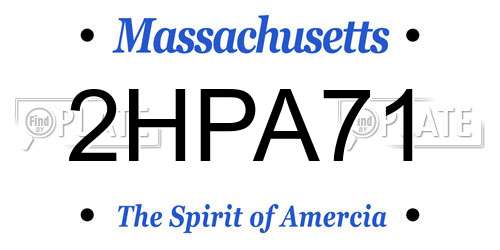 2HPA71 Massachusetts License Plate