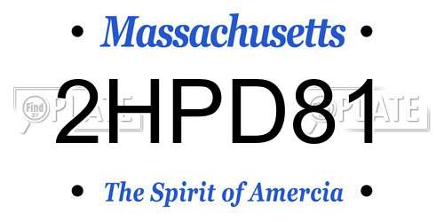 2HPD81 Massachusetts License Plate