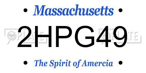 2HPG49 Massachusetts License Plate