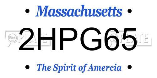 2HPG65 Massachusetts License Plate