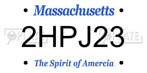 2HPJ23 Massachusetts License Plate