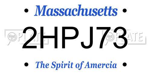 2HPJ73 Massachusetts License Plate