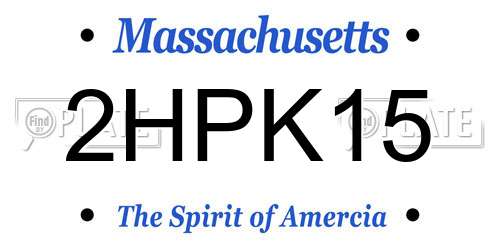 2HPK15 Massachusetts License Plate