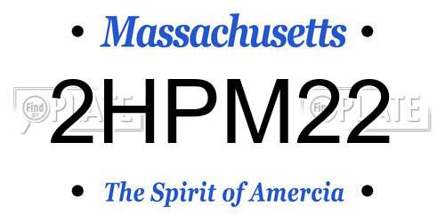 2HPM22 Massachusetts License Plate