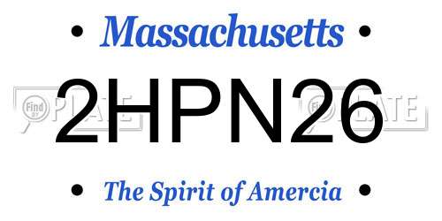 2HPN26 Massachusetts License Plate