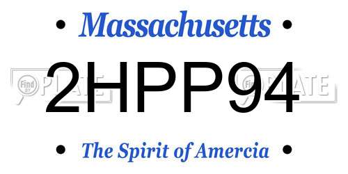 2HPP94 Massachusetts License Plate