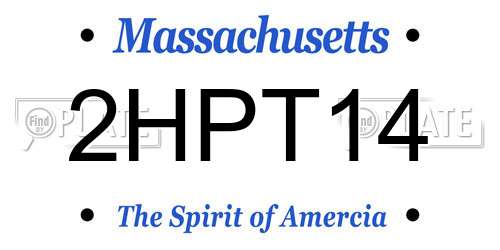 2HPT14 Massachusetts License Plate