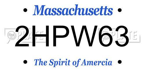 2HPW63 Massachusetts License Plate