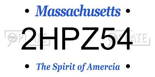 2HPZ54 Massachusetts License Plate