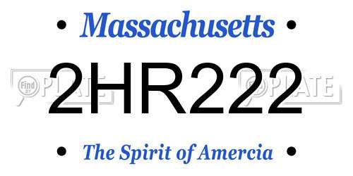 2HR222 Massachusetts License Plate