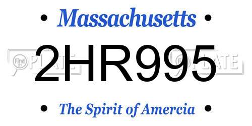 2HR995 Massachusetts License Plate