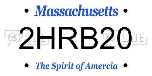 2HRB20 Massachusetts License Plate