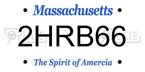 2HRB66 Massachusetts License Plate