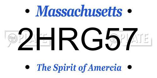 2HRG57 Massachusetts License Plate