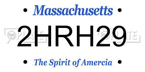 2HRH29 Massachusetts License Plate