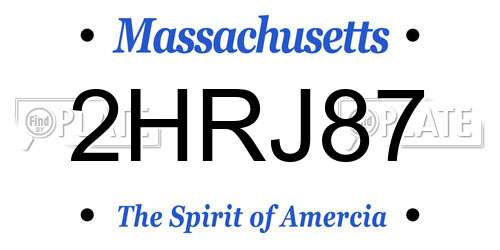 2HRJ87 Massachusetts License Plate