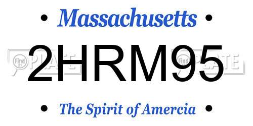 2HRM95 Massachusetts License Plate