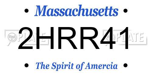 2HRR41 Massachusetts License Plate