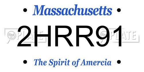 2HRR91 Massachusetts License Plate