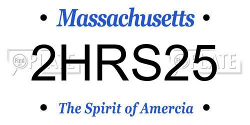2HRS25 Massachusetts License Plate
