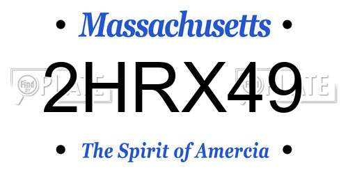 2HRX49 Massachusetts License Plate