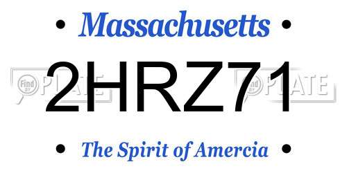 2HRZ71 Massachusetts License Plate