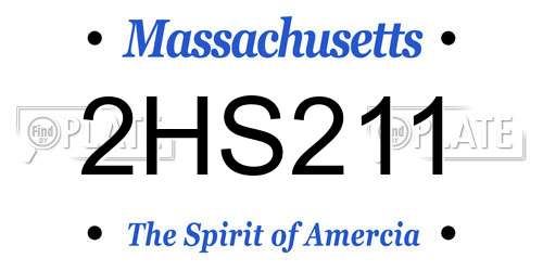 2HS211 Massachusetts License Plate