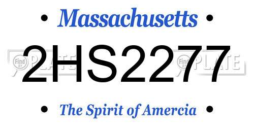 2HS2277 Massachusetts License Plate