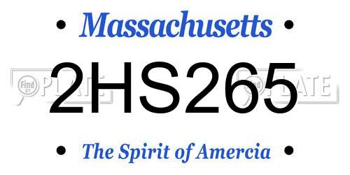 2HS265 Massachusetts License Plate