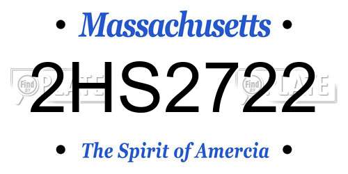 2HS2722 Massachusetts License Plate