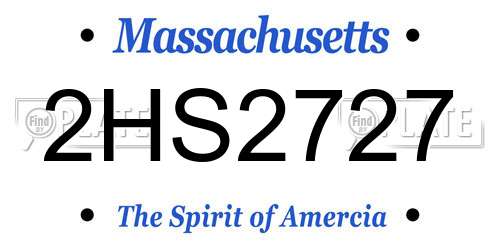 2HS2727 Massachusetts License Plate